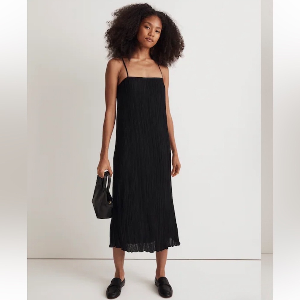 Madewell Petite Goldie Dress in Plisse Sz 10P